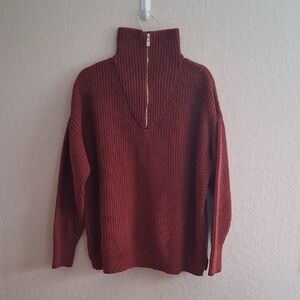 Belle by Kim Gravel Brick Red Turtleneck Sweater